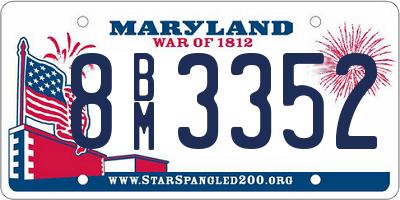 MD license plate 8BM3352