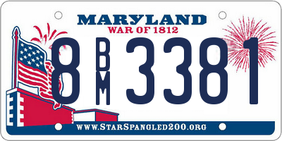 MD license plate 8BM3381