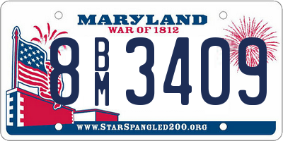 MD license plate 8BM3409
