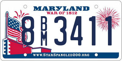 MD license plate 8BM3411