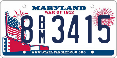 MD license plate 8BM3415