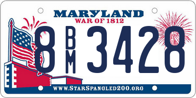 MD license plate 8BM3428