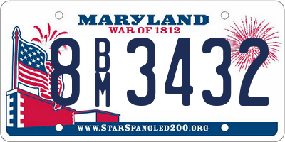 MD license plate 8BM3432