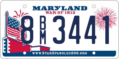 MD license plate 8BM3441