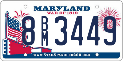 MD license plate 8BM3449