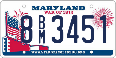 MD license plate 8BM3451