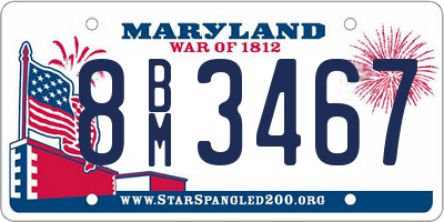 MD license plate 8BM3467