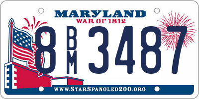 MD license plate 8BM3487