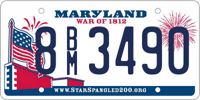 MD license plate 8BM3490