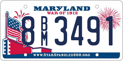MD license plate 8BM3491