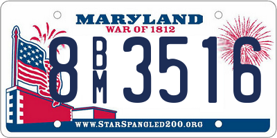 MD license plate 8BM3516