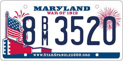 MD license plate 8BM3520