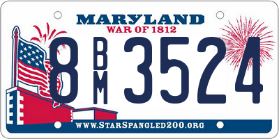 MD license plate 8BM3524