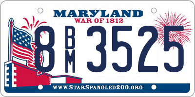 MD license plate 8BM3525