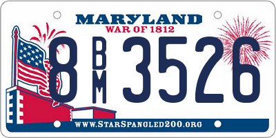 MD license plate 8BM3526