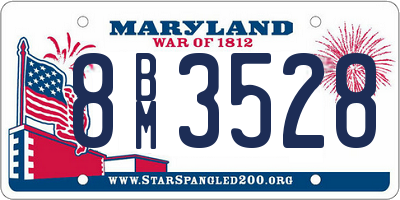 MD license plate 8BM3528