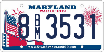 MD license plate 8BM3531