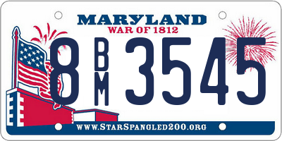 MD license plate 8BM3545
