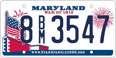 MD license plate 8BM3547