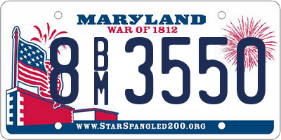 MD license plate 8BM3550