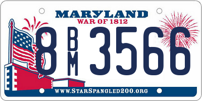 MD license plate 8BM3566