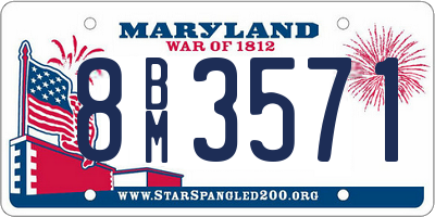 MD license plate 8BM3571