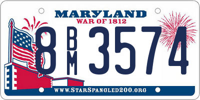 MD license plate 8BM3574