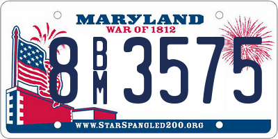 MD license plate 8BM3575