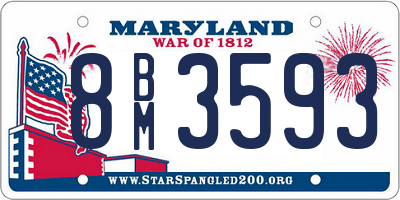 MD license plate 8BM3593