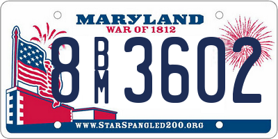 MD license plate 8BM3602