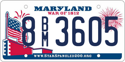 MD license plate 8BM3605
