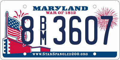 MD license plate 8BM3607