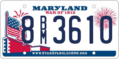 MD license plate 8BM3610