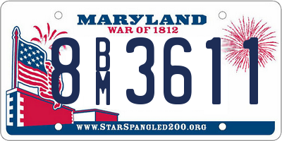 MD license plate 8BM3611