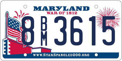MD license plate 8BM3615