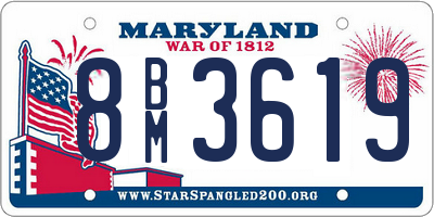 MD license plate 8BM3619