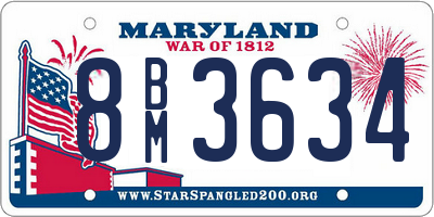 MD license plate 8BM3634