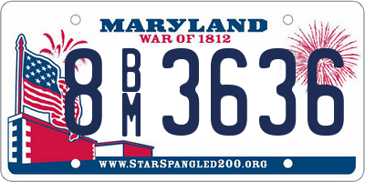 MD license plate 8BM3636