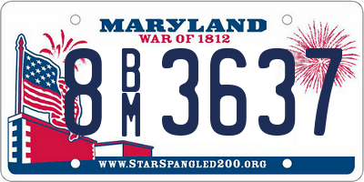 MD license plate 8BM3637