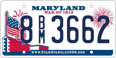 MD license plate 8BM3662