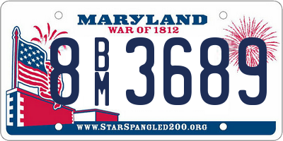 MD license plate 8BM3689