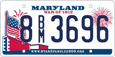 MD license plate 8BM3696