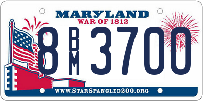 MD license plate 8BM3700