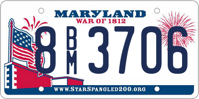 MD license plate 8BM3706