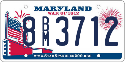 MD license plate 8BM3712