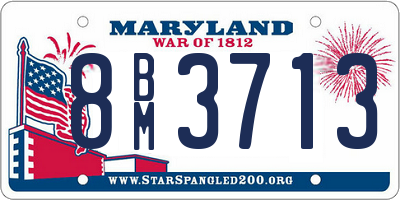 MD license plate 8BM3713