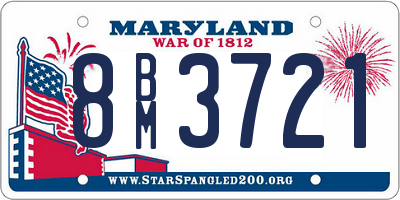 MD license plate 8BM3721