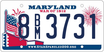 MD license plate 8BM3731