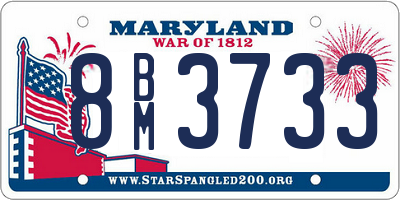 MD license plate 8BM3733