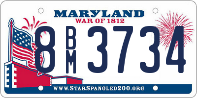 MD license plate 8BM3734